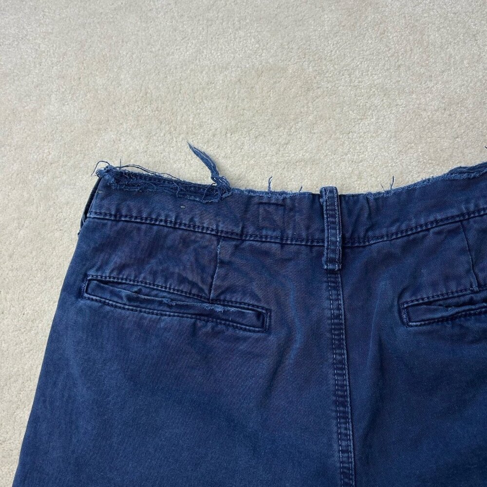 Abercrombie Fitch Mens Chino Shorts 32 Blue 9" Inseam Twill Casual Flat Front - Picture 8 of 8